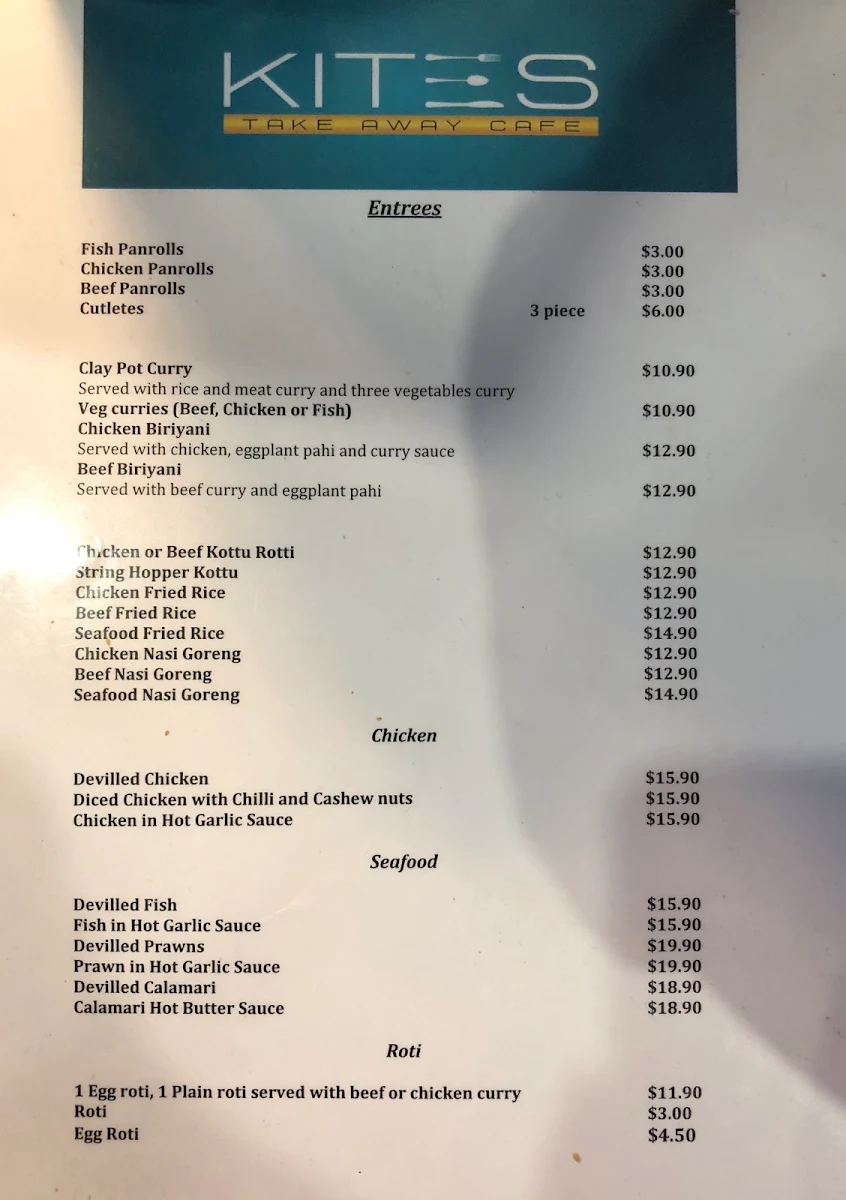 Menu, Kites