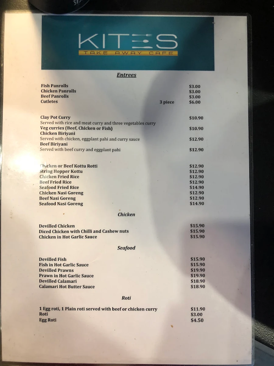 Menu, Kites