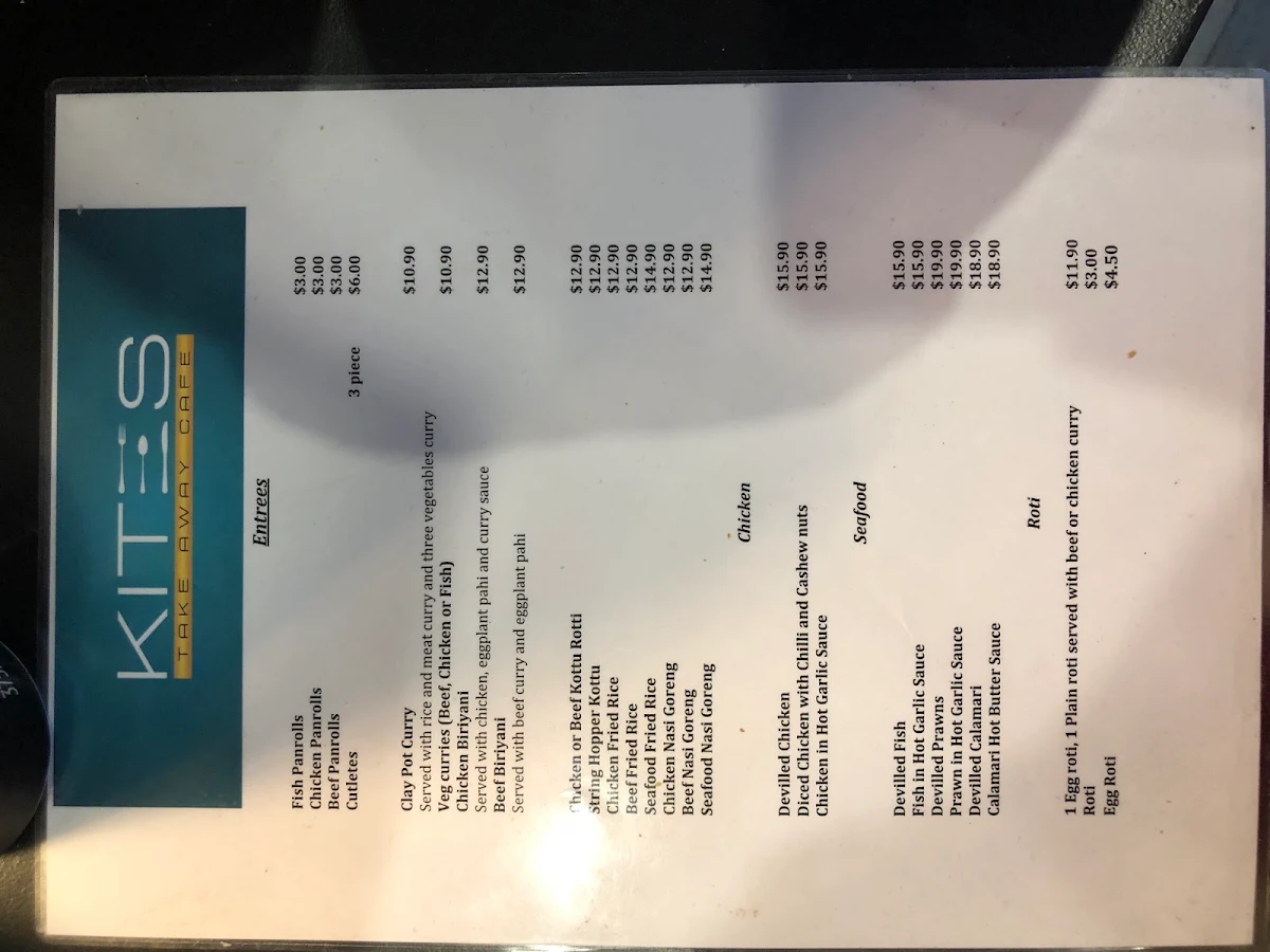 Menu, Kites