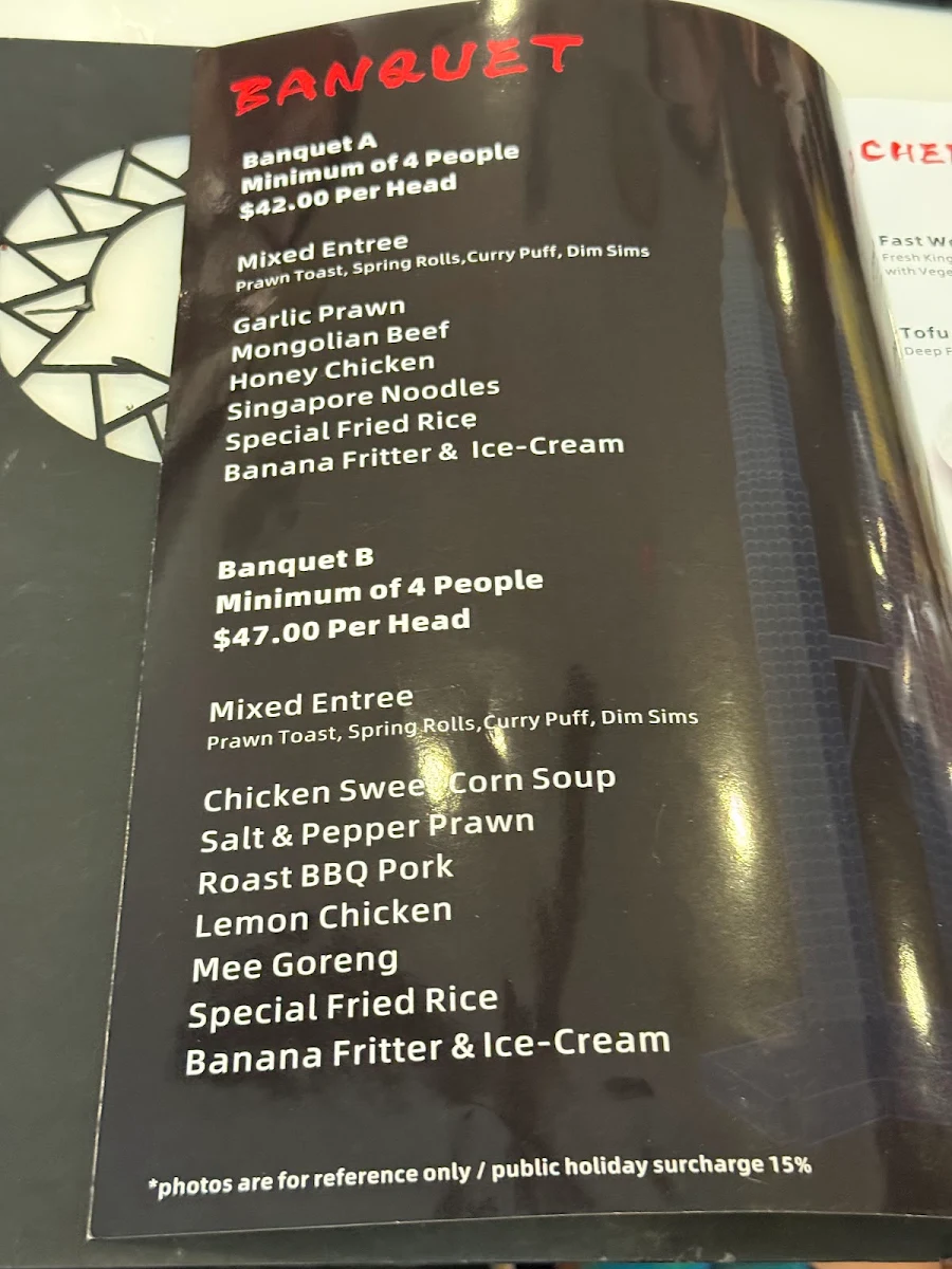 Menu, Fast Wok