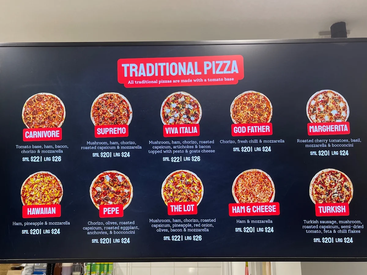 Menu, POSH Pizza