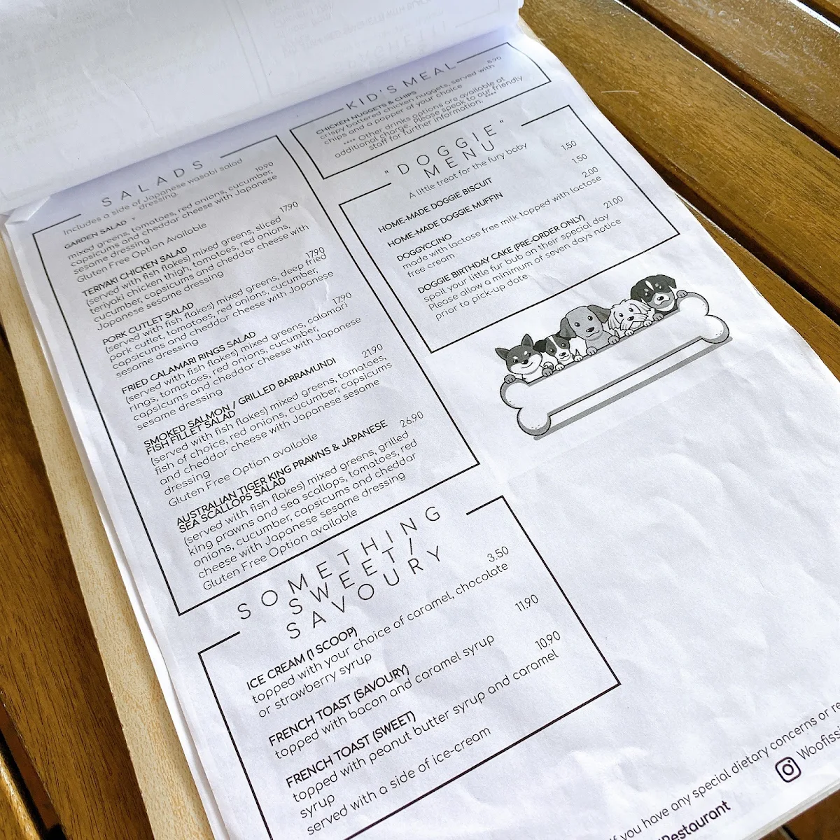 Menu, Woofissimo