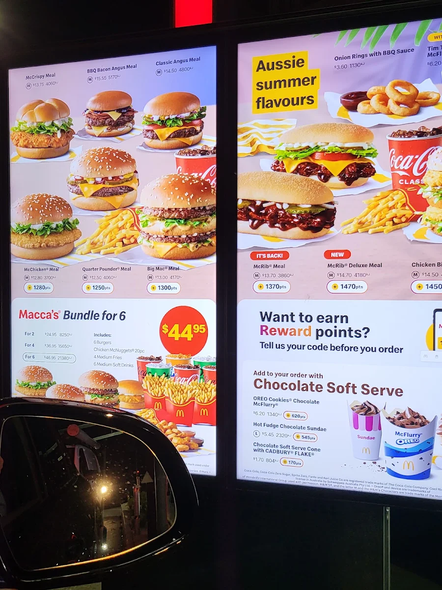 Menu, McDonald's