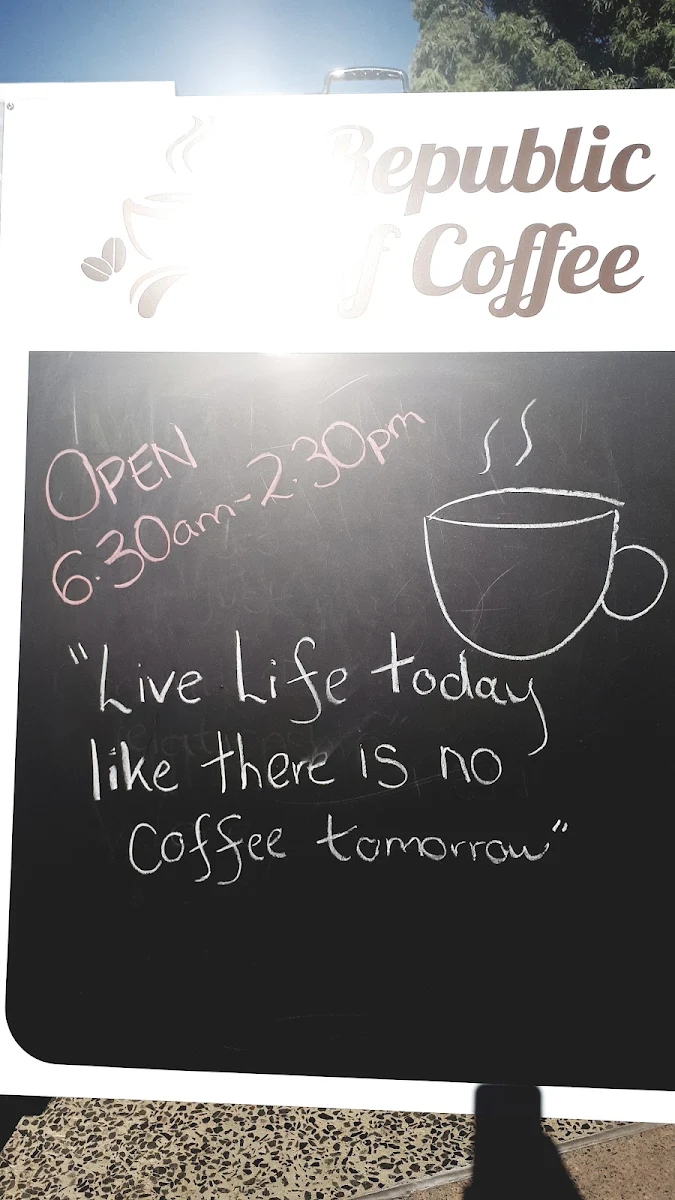 Menu, Republic of Coffee