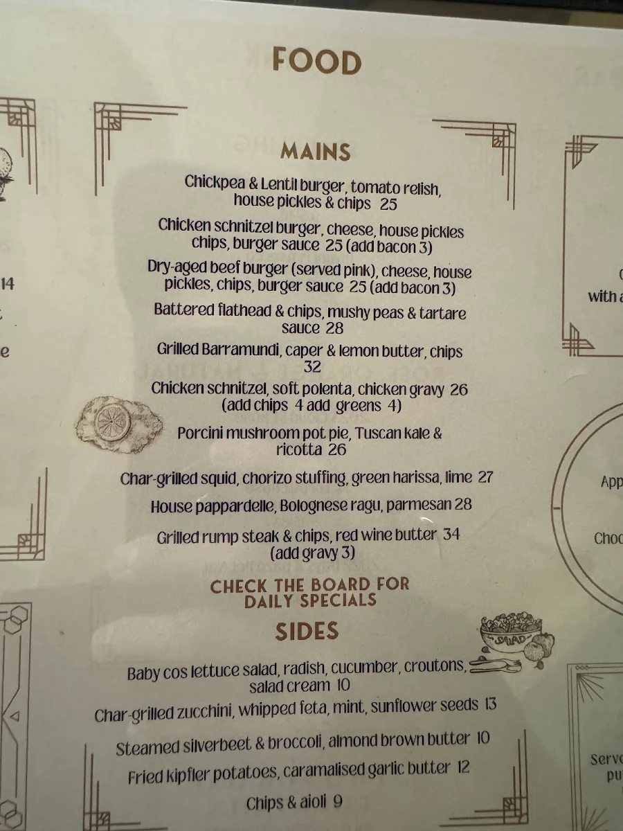 Menu, The Annandale Hotel