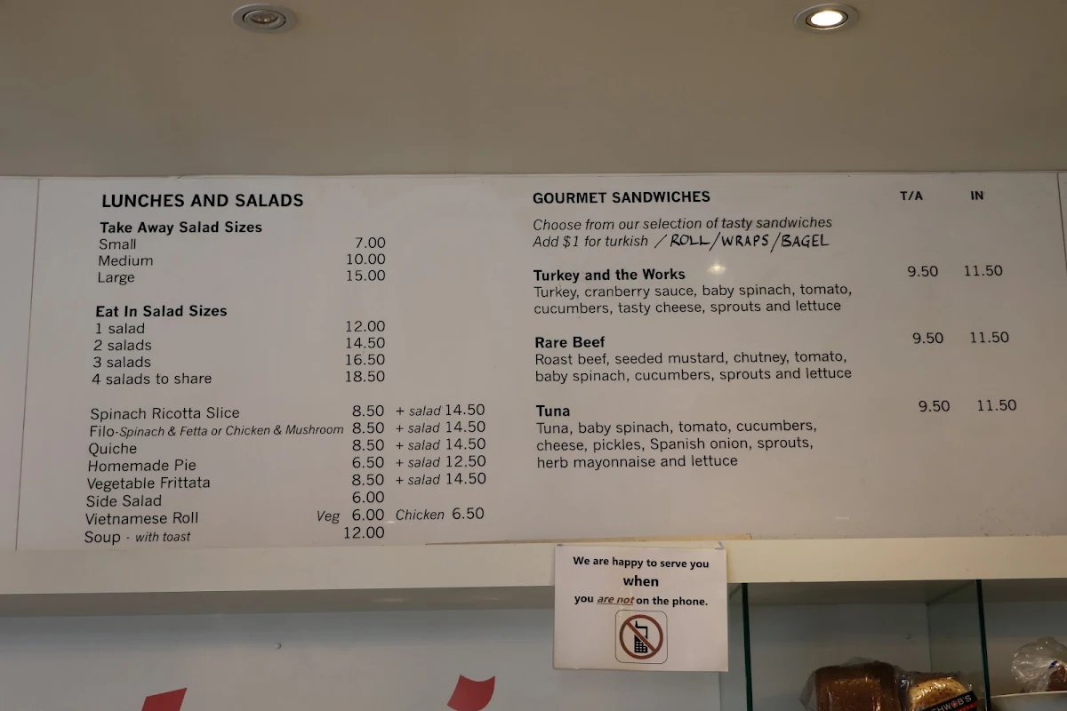 Menu, Michael's Double Bay