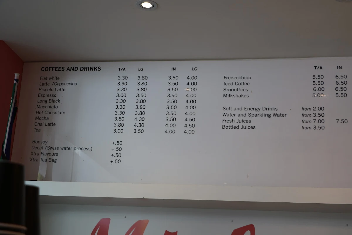 Menu, Michael's Double Bay
