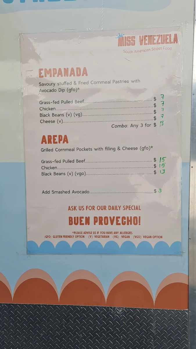 Menu, Miss Venezuela