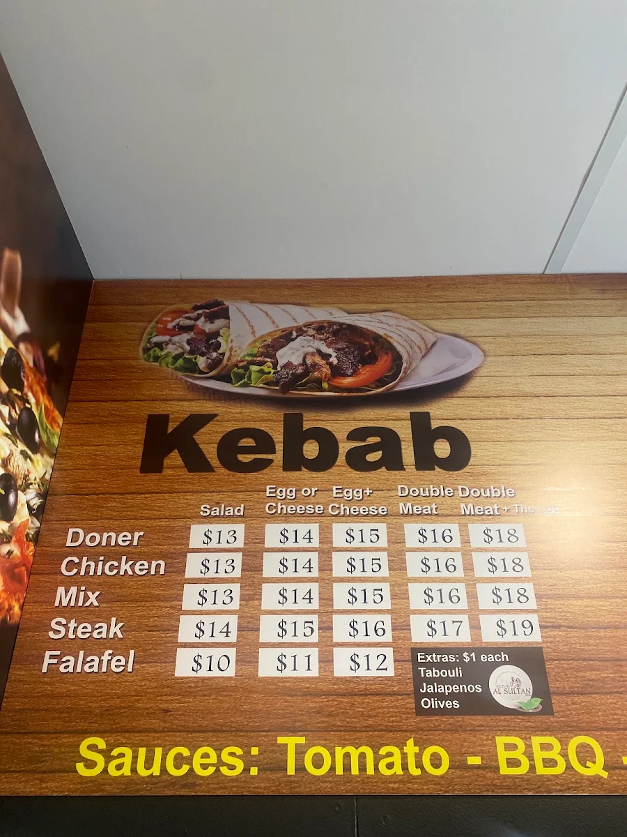 Menu, Al Sultan