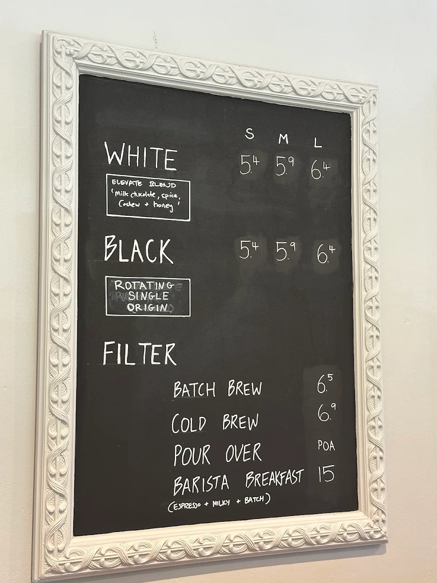 Menu, Veneziano Coffee