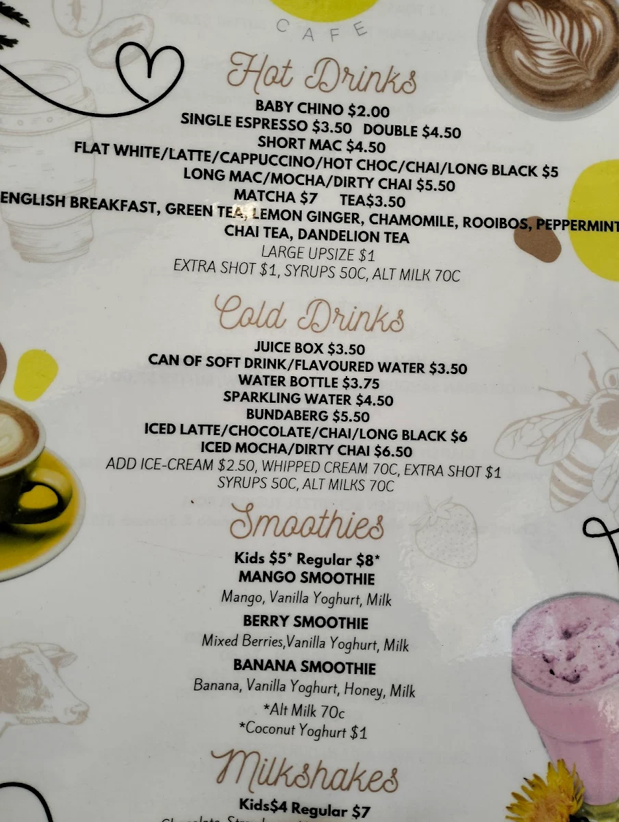 Menu, M&H Cafe