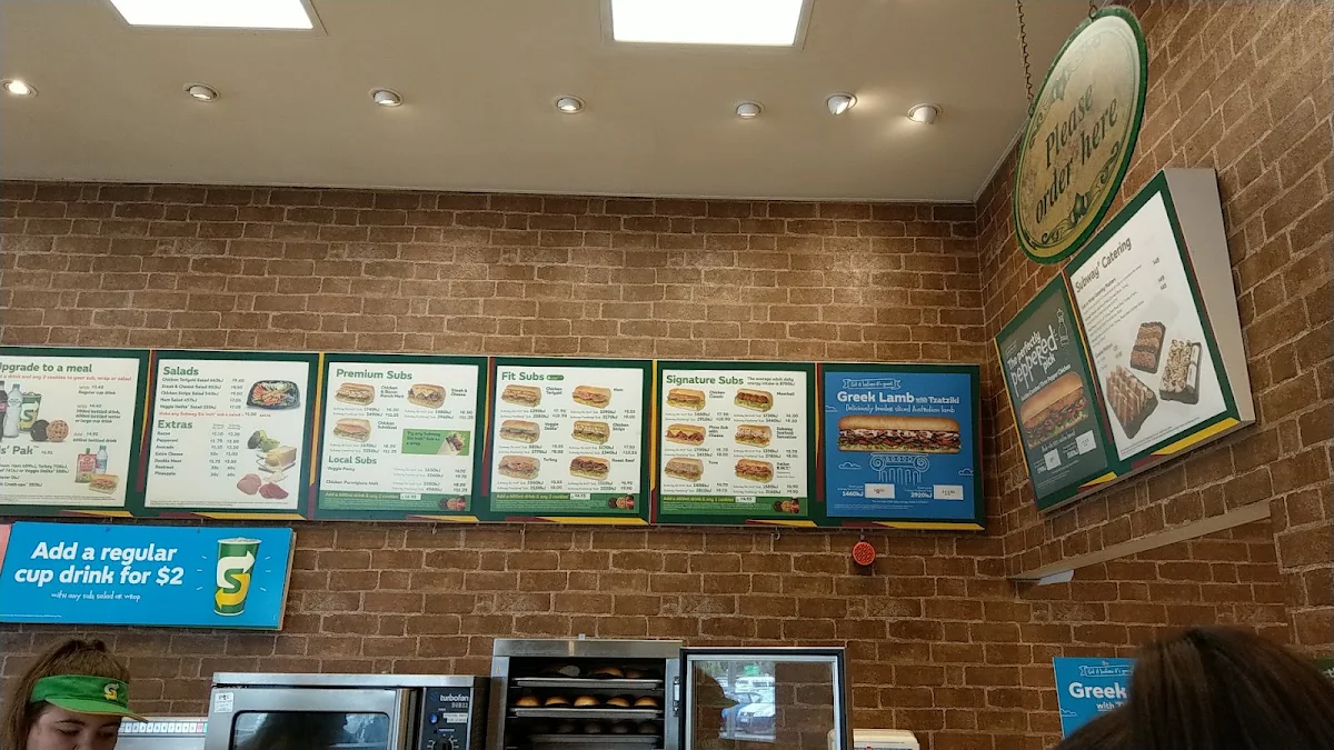 Menu, Subway