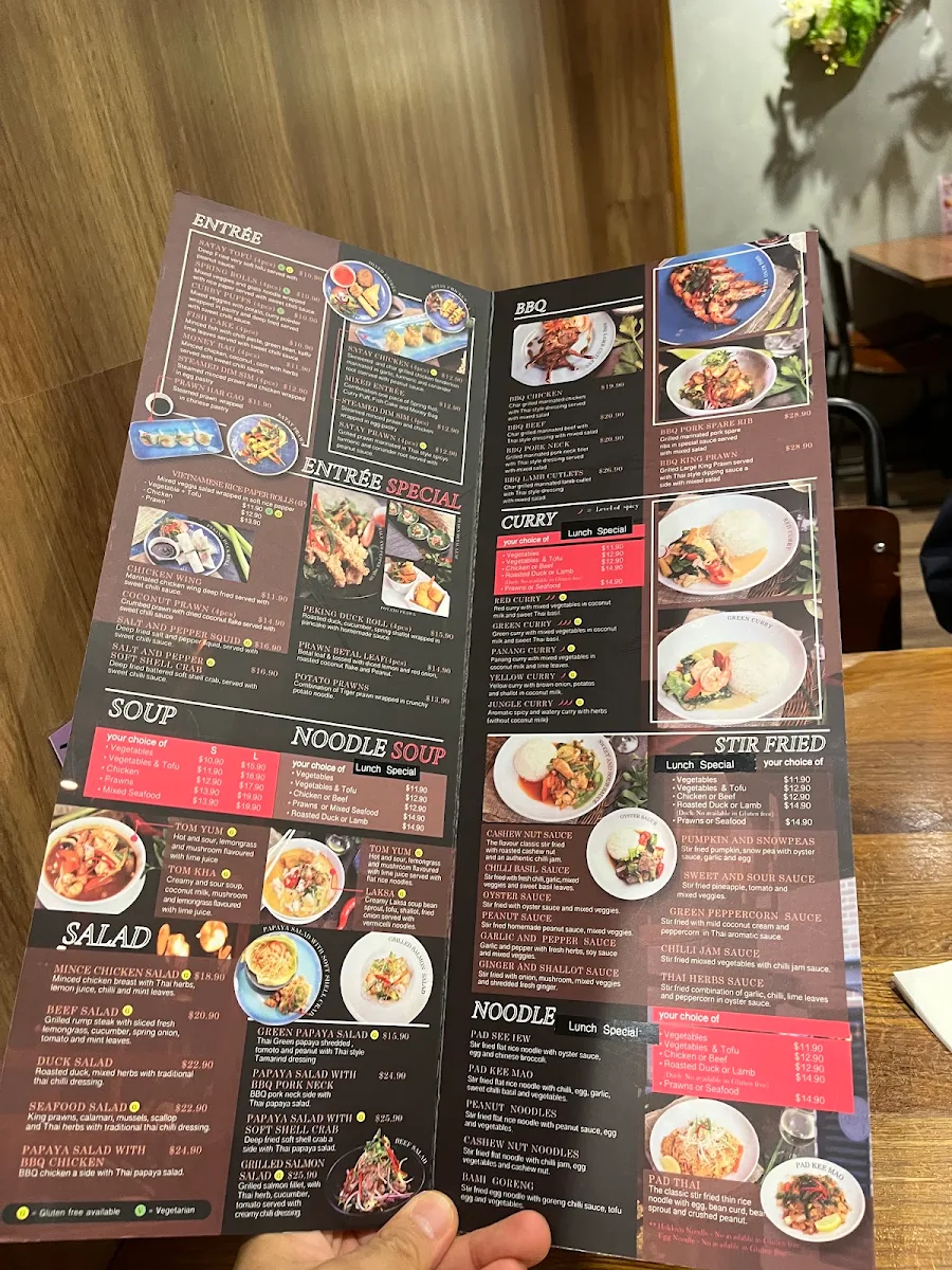 Menu, Spoonful Thai Cuisine Beecroft