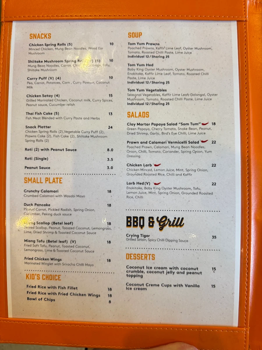 Menu, Eleven Tigers