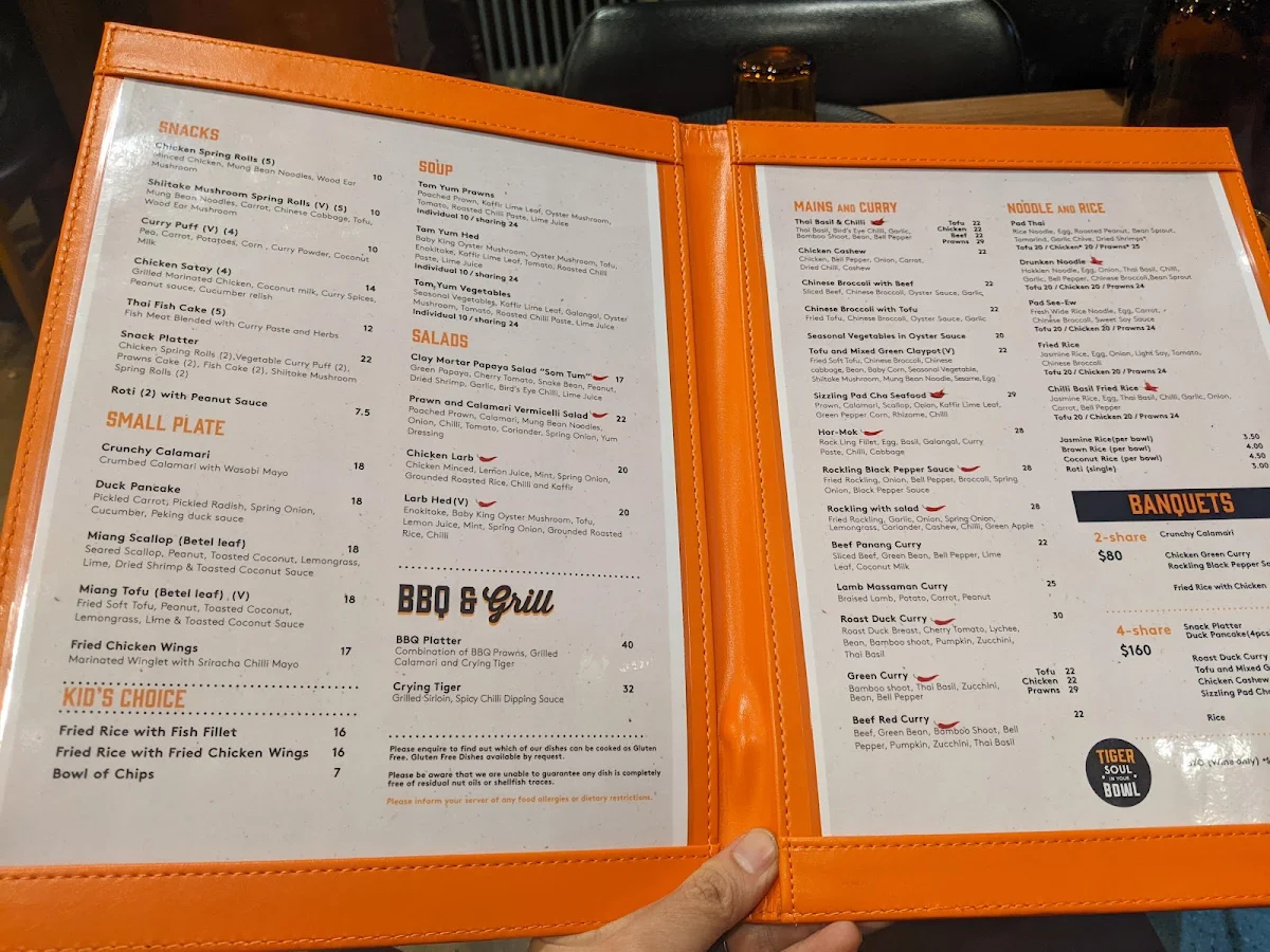 Menu, Eleven Tigers