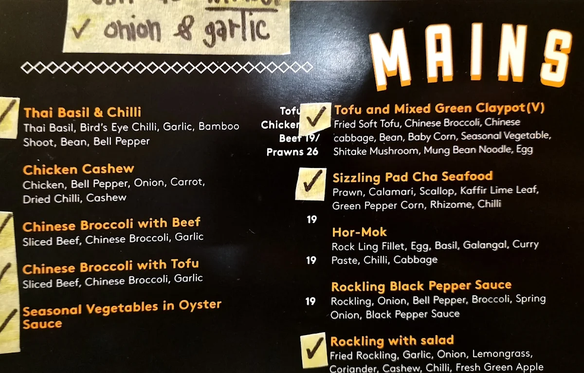 Menu, Eleven Tigers