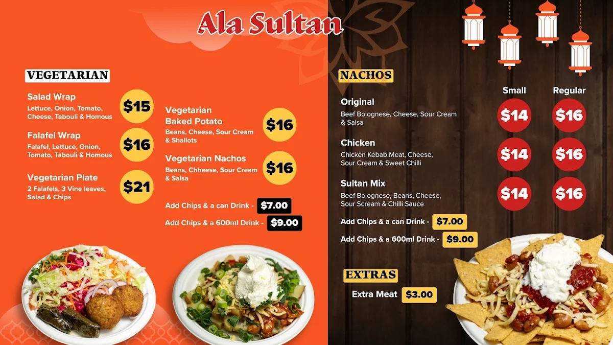 Menu, Ala Sultan