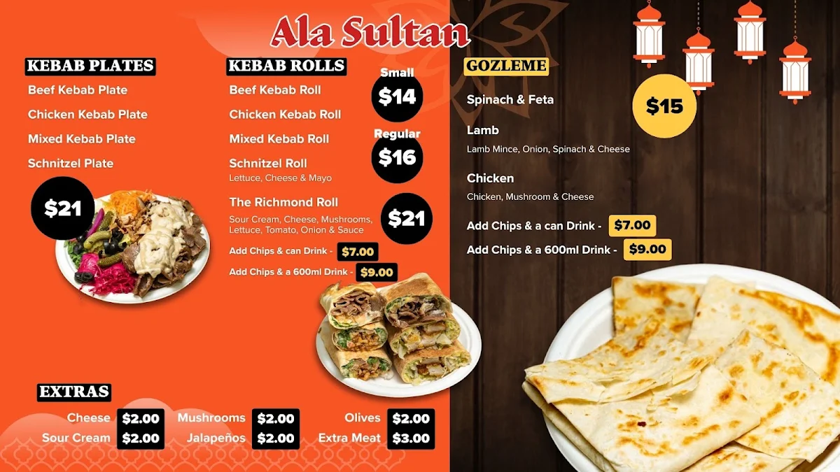 Menu, Ala Sultan