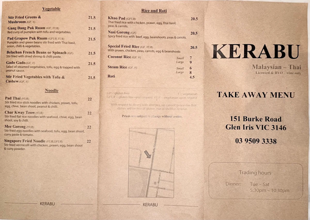 Menu, Kerabu