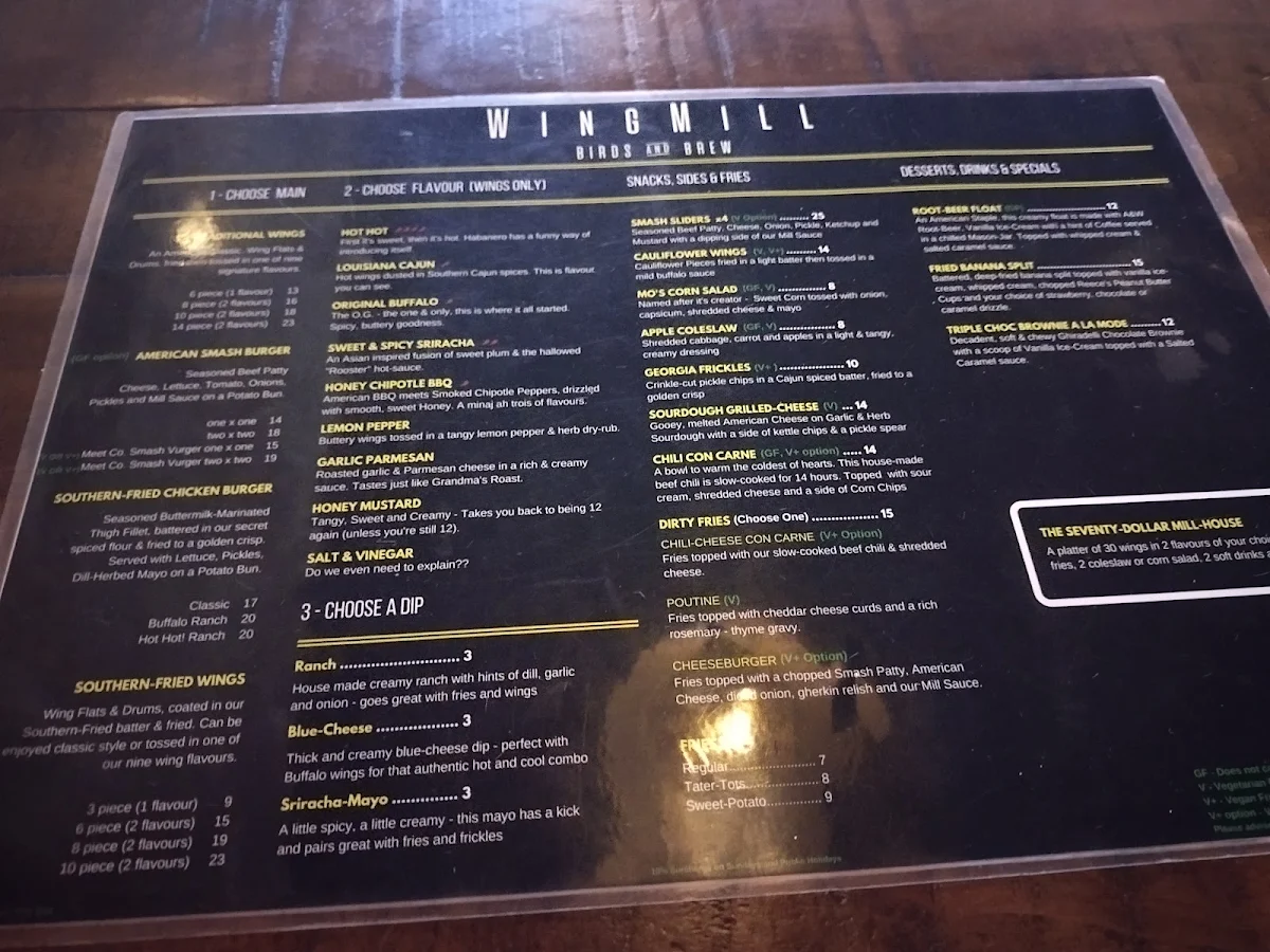 Menu, WingMill
