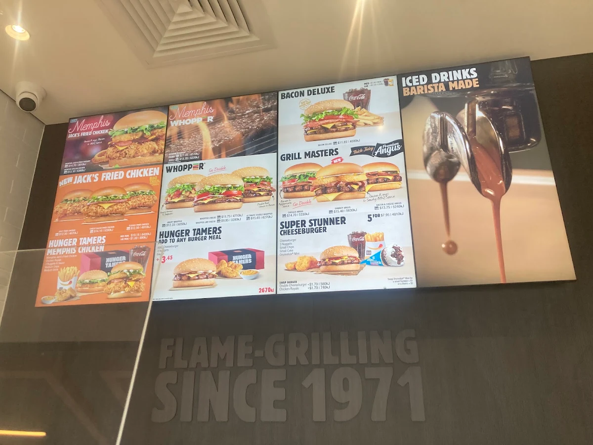 Menu, Hungry Jack's Burgers Gregory Hills