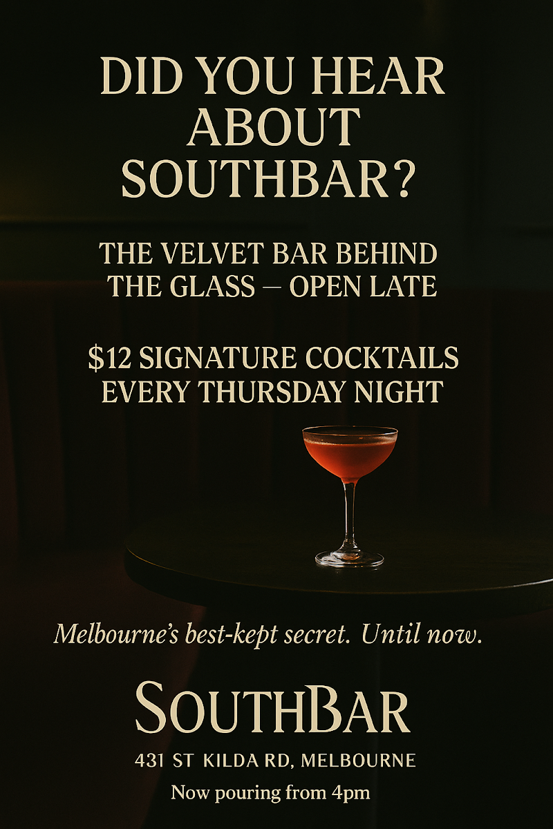 Menu, South Bar And Restaurant