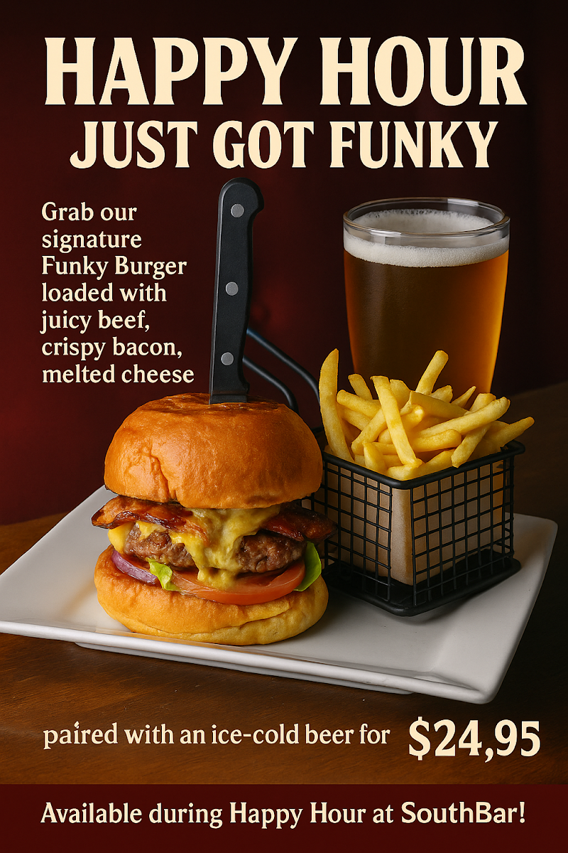 Menu, South Bar And Restaurant