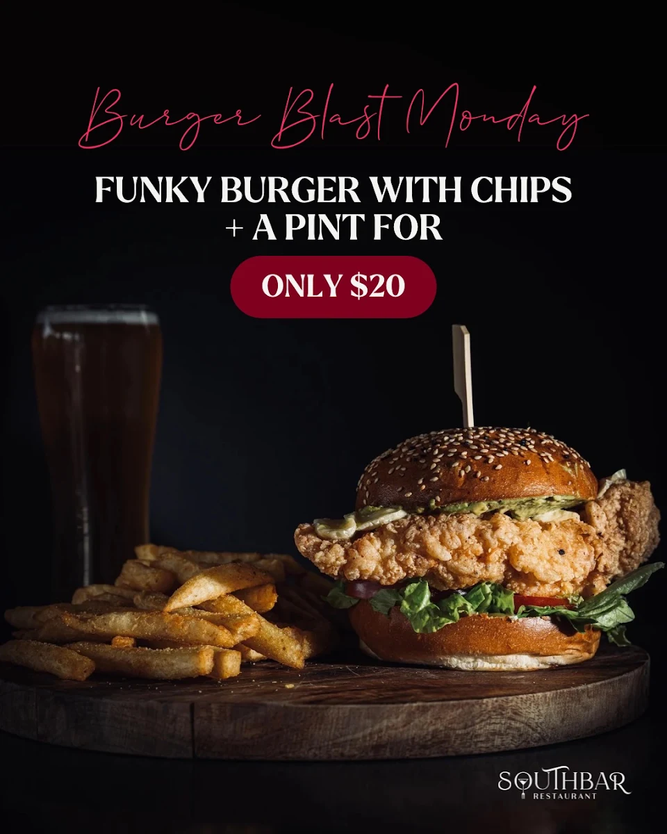 Menu, South Bar And Restaurant