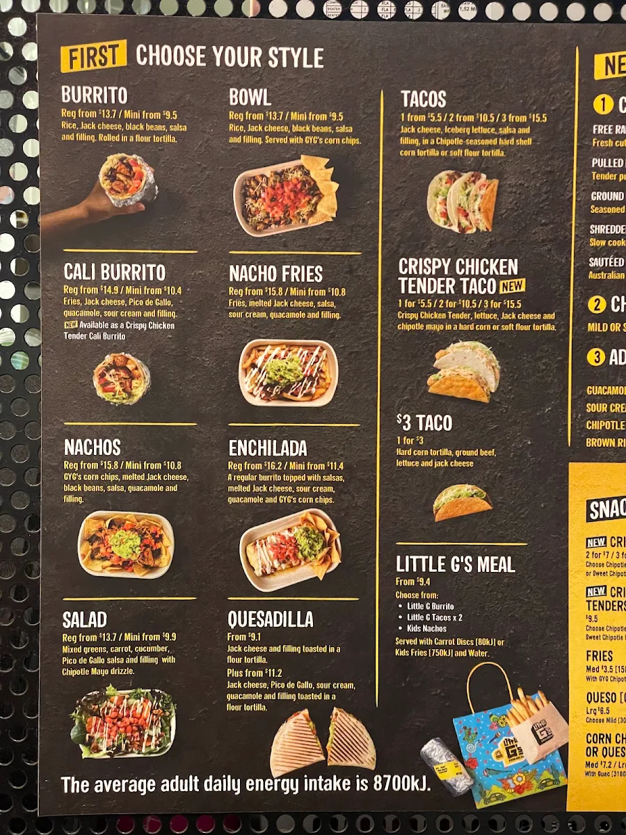 Menu, Max Brenner - Narellan