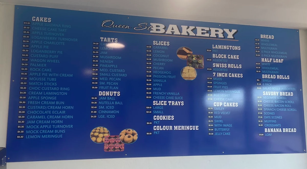 Menu, Queen St Bakery
