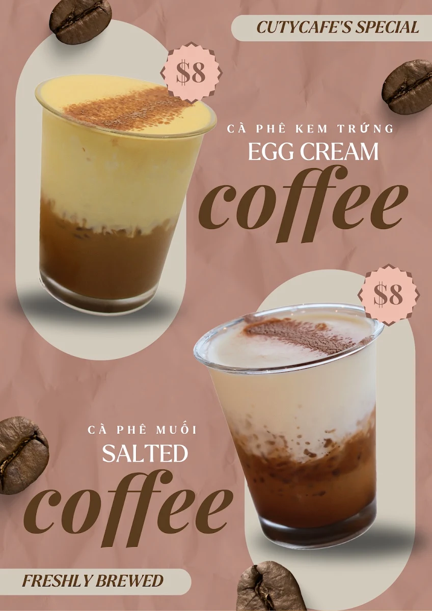 Menu, Cuty Cafe