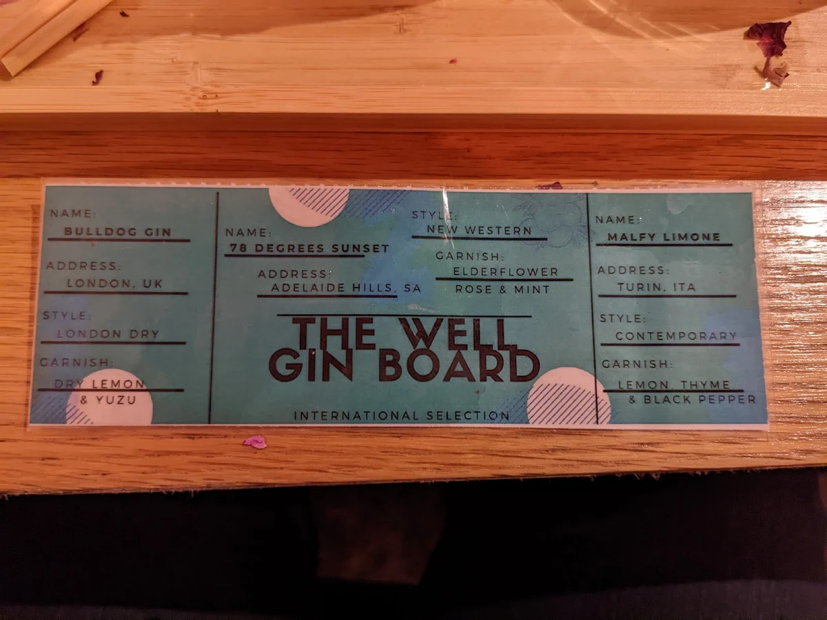 Menu, The Wellard