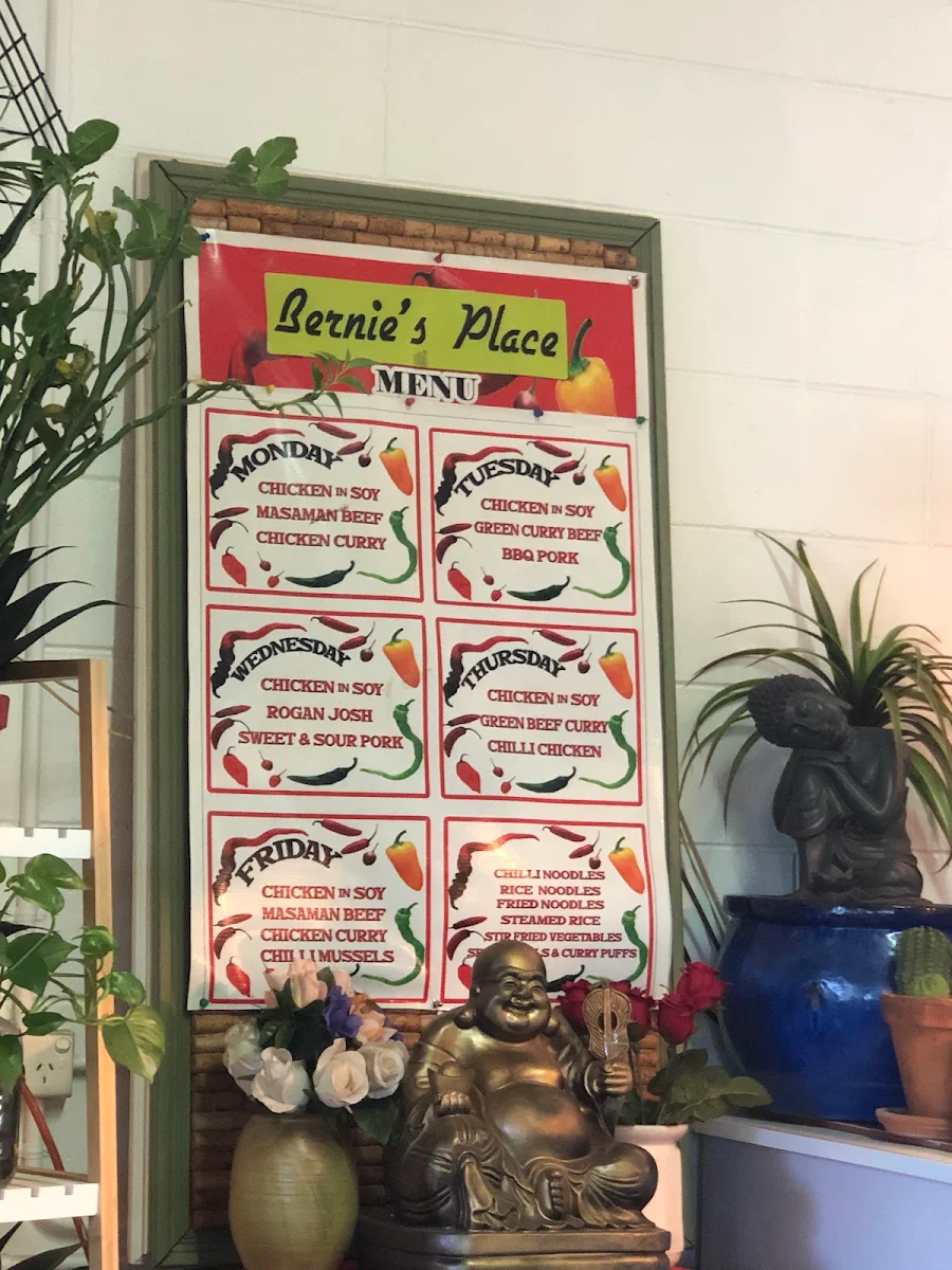 Menu, Bernie's Place