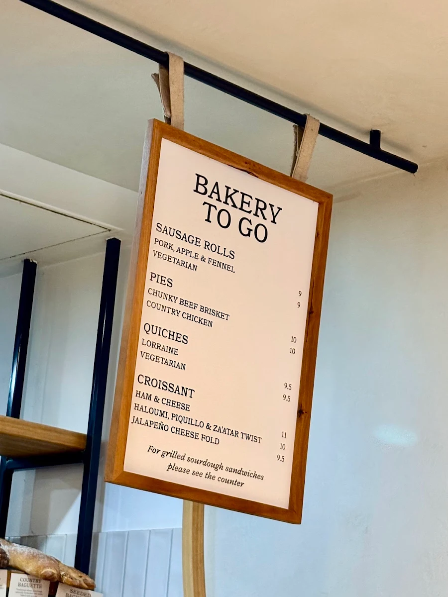Menu, Sonoma Bakery Bowral