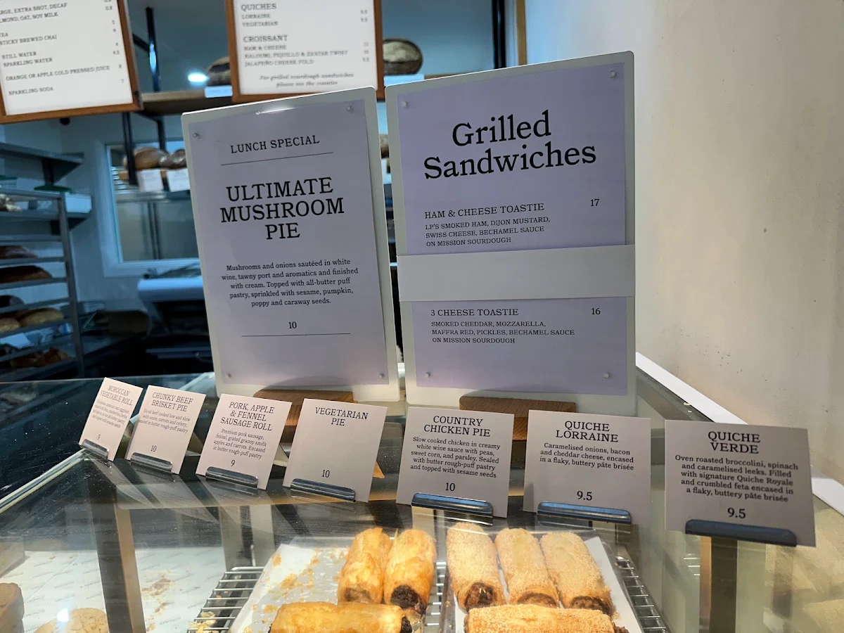 Menu, Sonoma Bakery Bowral