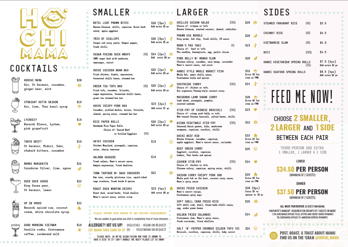 Menu, Hochi Mama Richmond