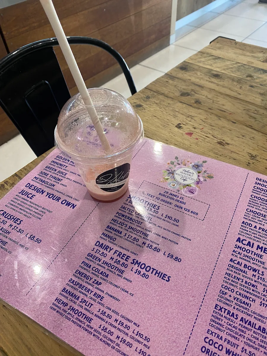 Menu, Helen's Heavenly Wholefoods Cafe