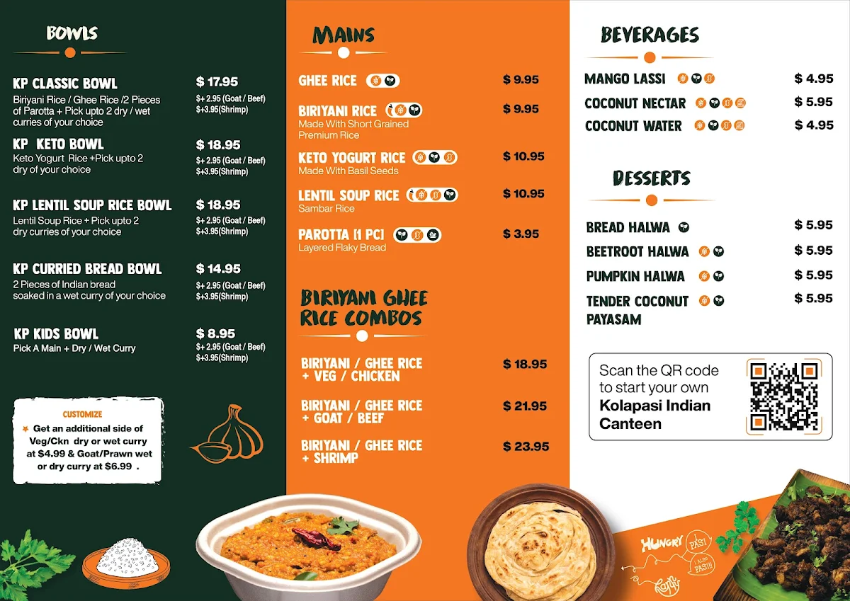 Menu, Kolapasi Maylands - Indian Restaurant