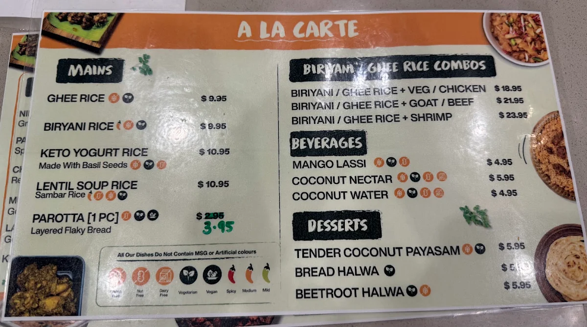 Menu, Kolapasi Maylands - Indian Restaurant