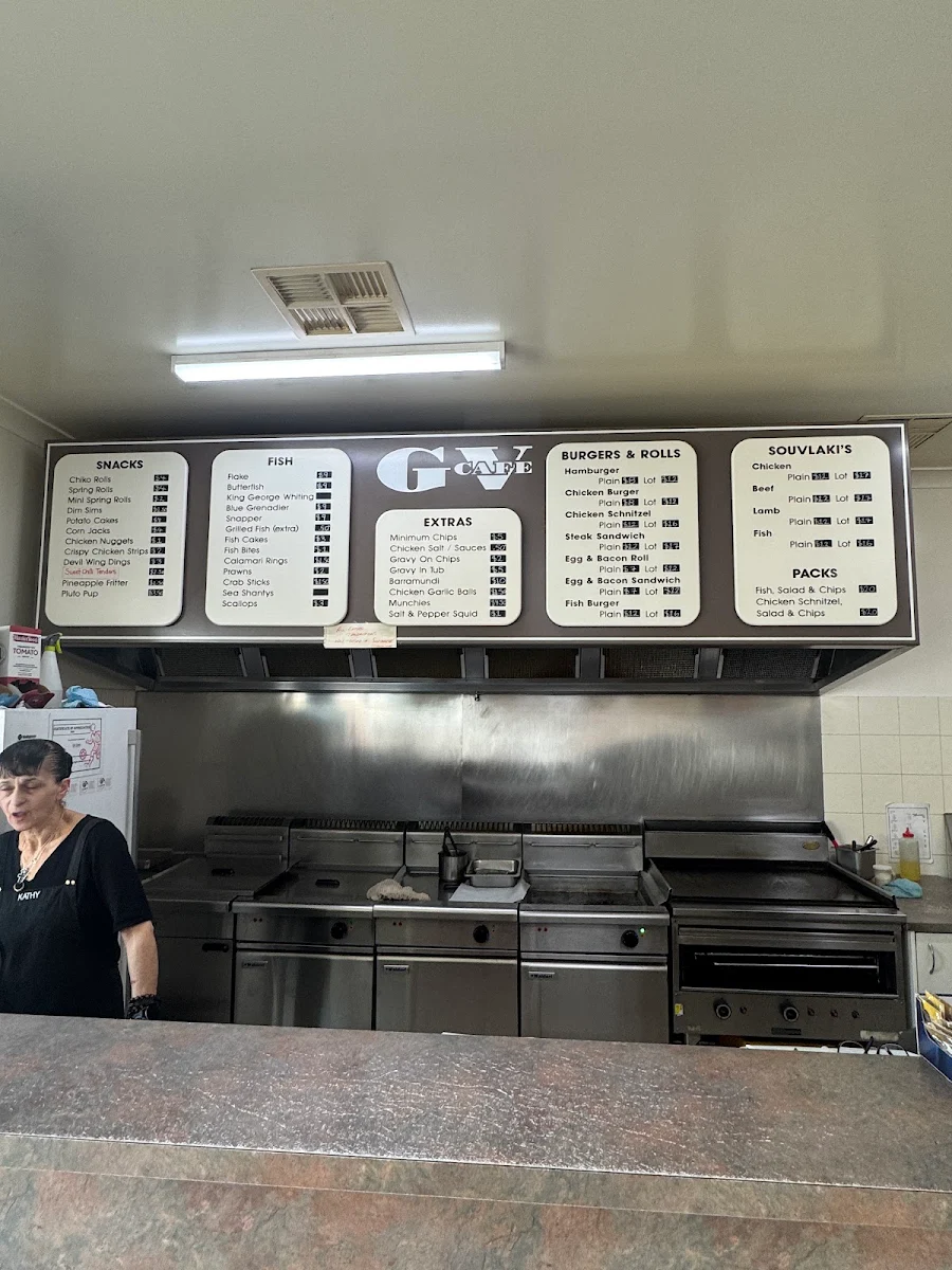 Menu, GV Cafe Kyabram