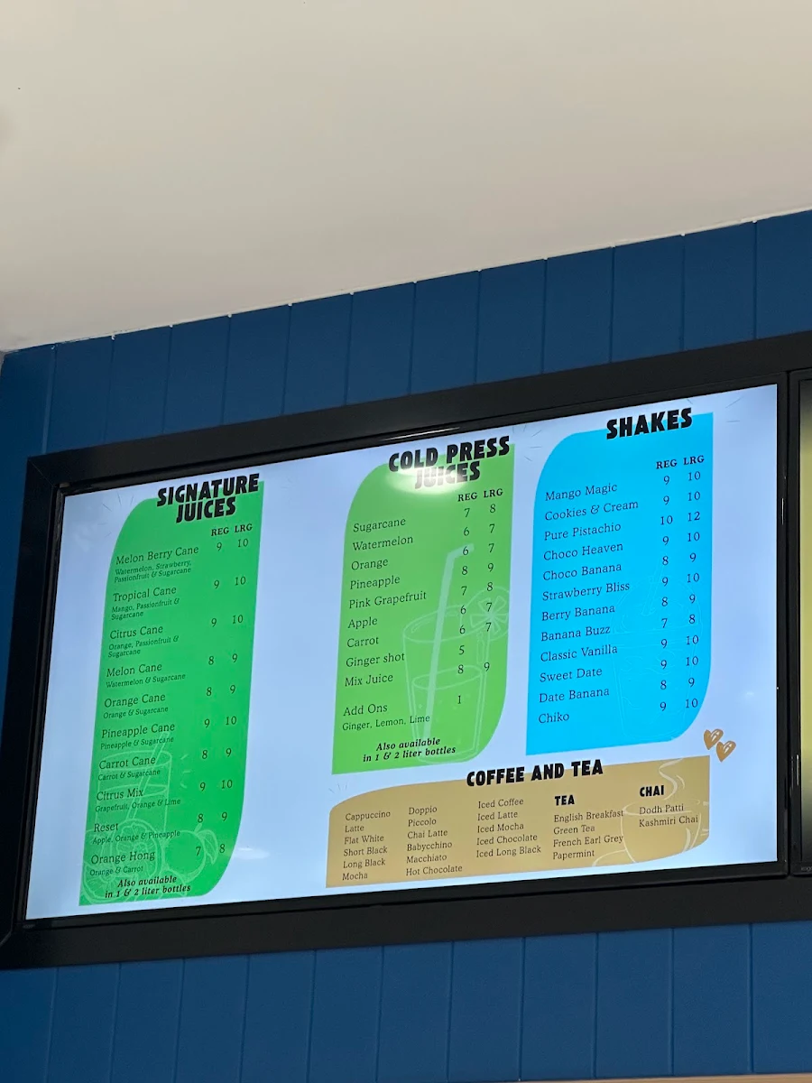 Menu, SNOWBAR