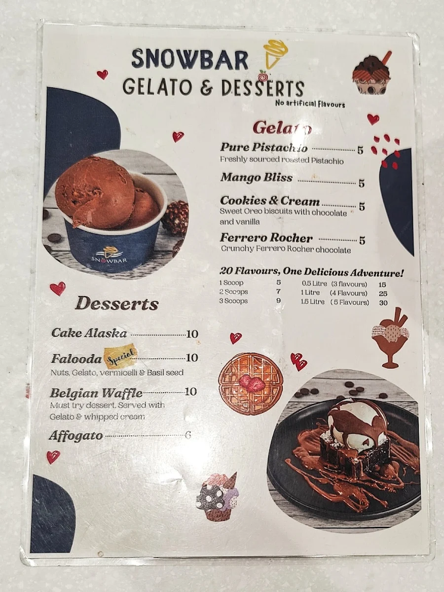 Menu, SNOWBAR