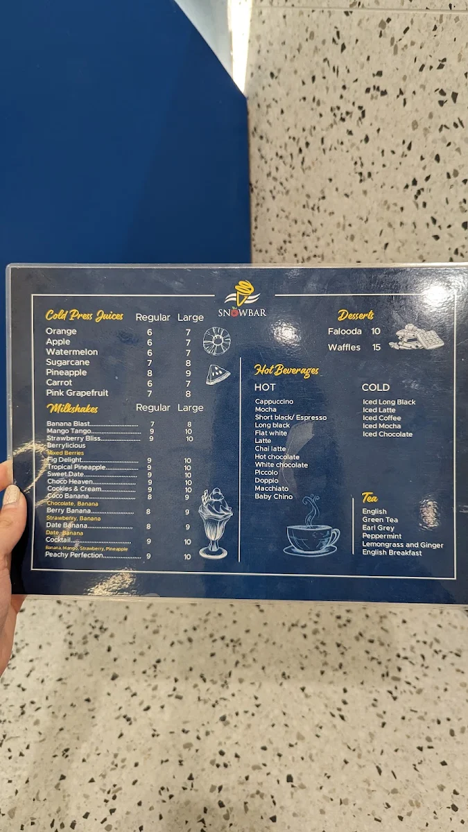 Menu, SNOWBAR