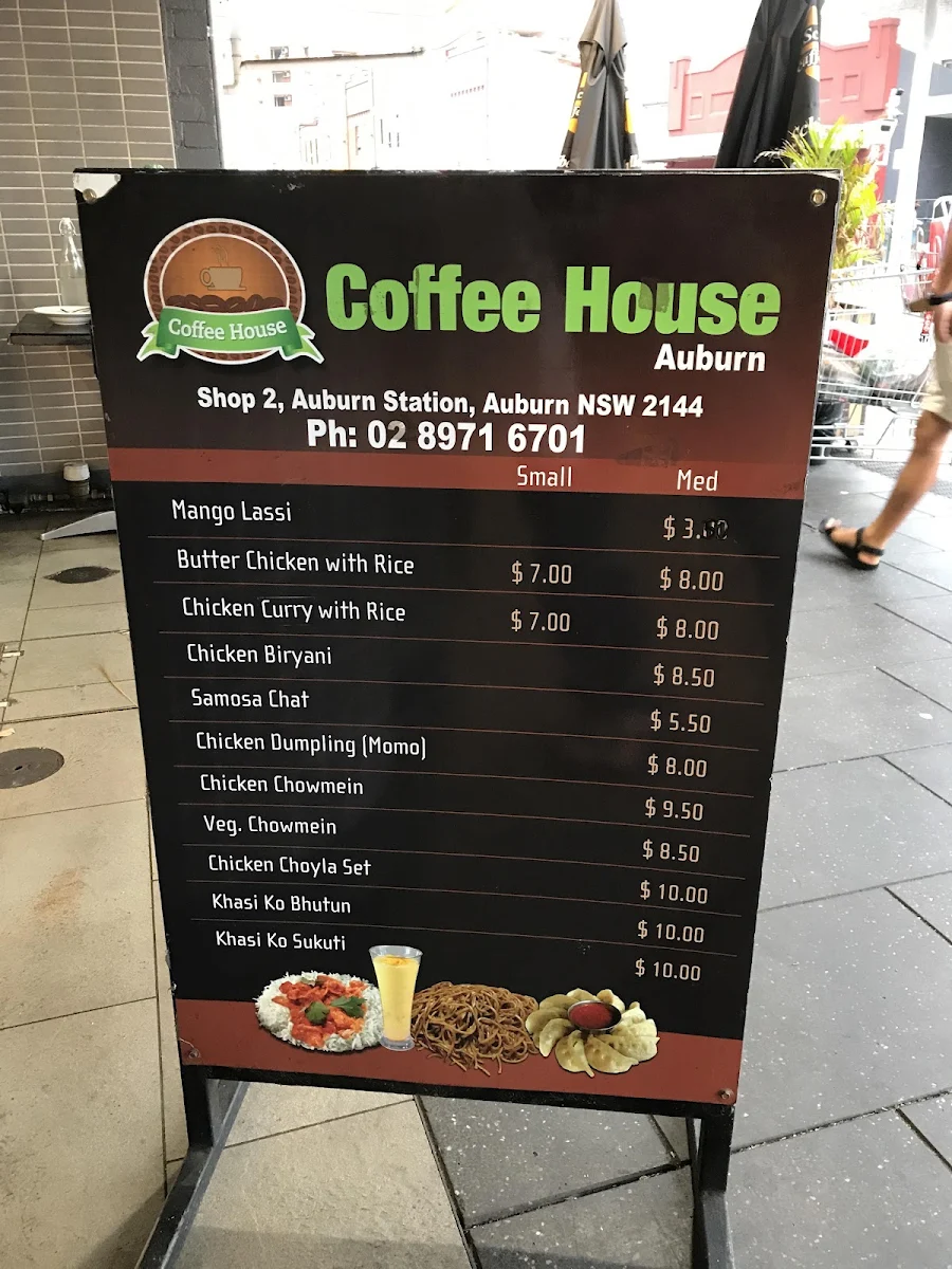 Menu, Coffee House Auburn