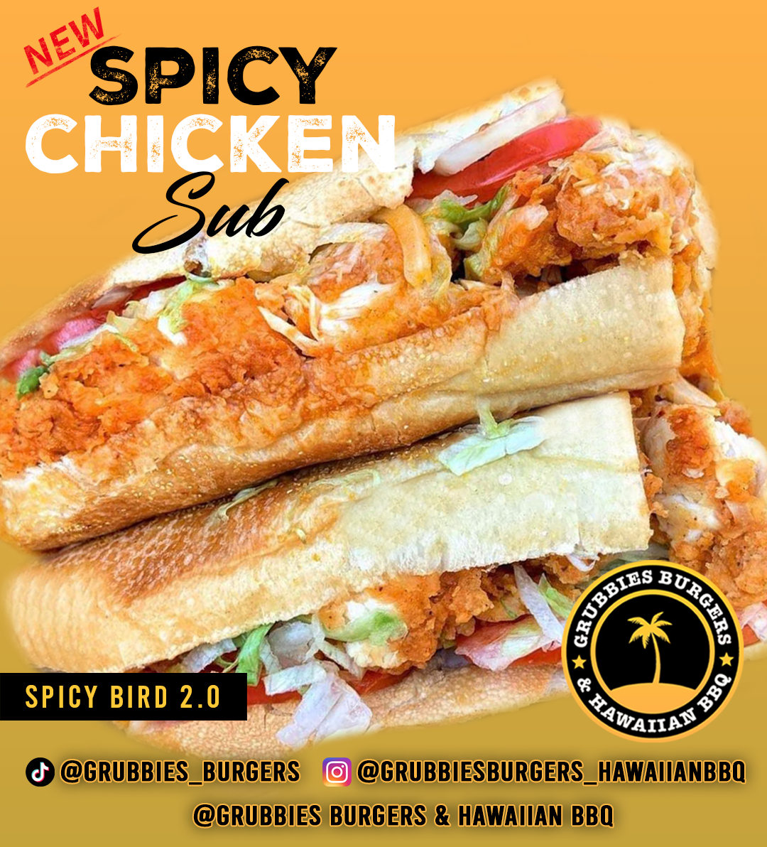 Menu, Grubbies Burgers & Hawaiian BBQ