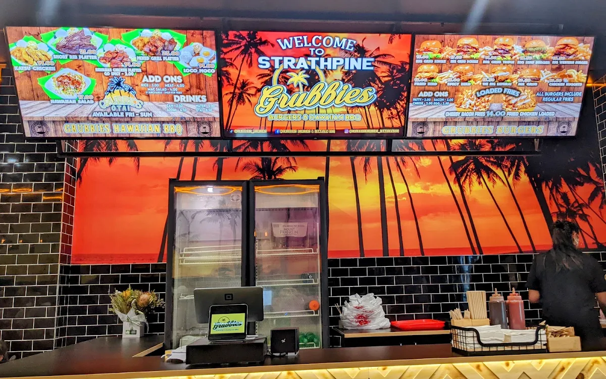 Menu, Grubbies Burgers & Hawaiian BBQ
