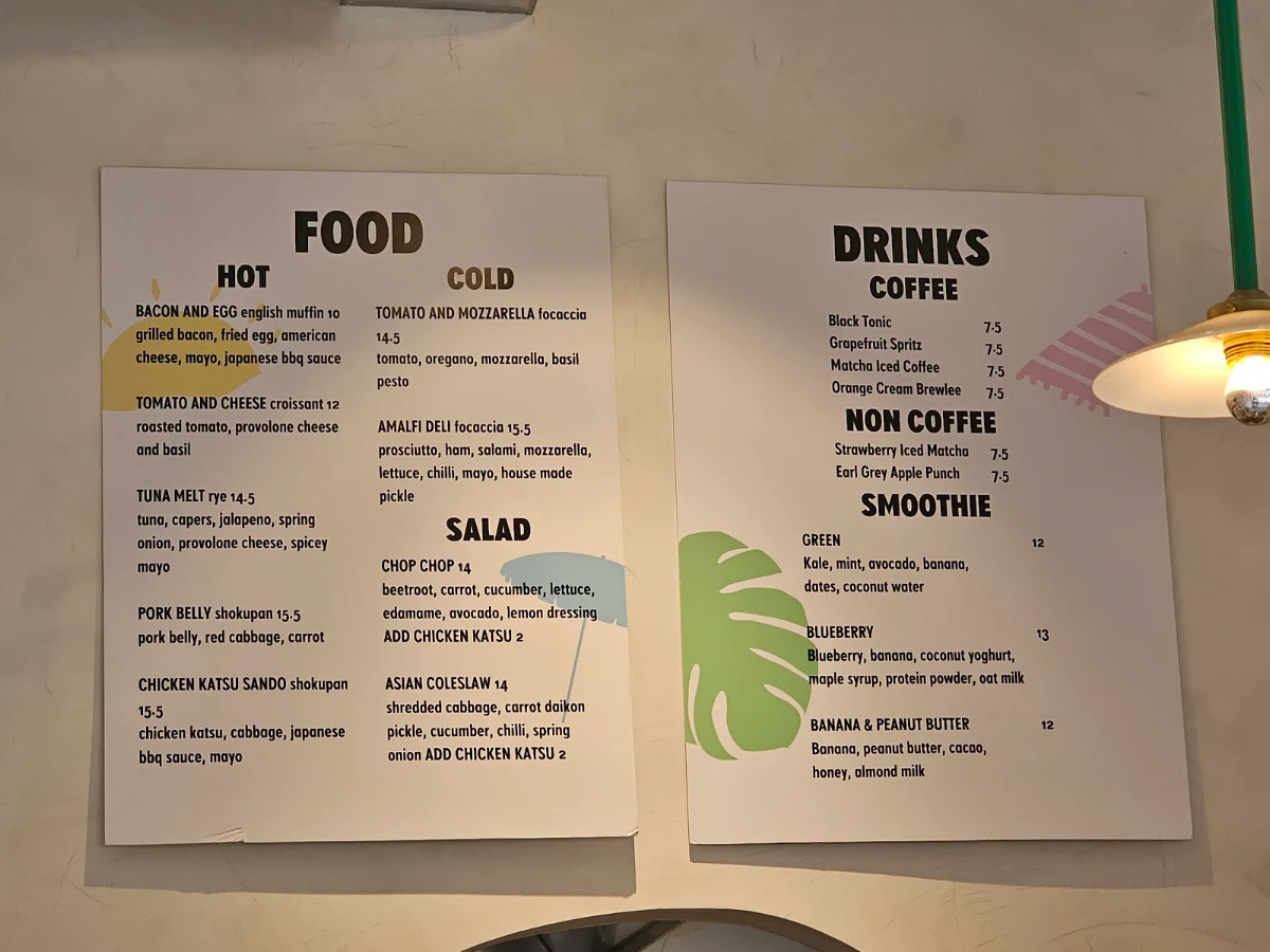 Menu, Vacation Coffee Richmond
