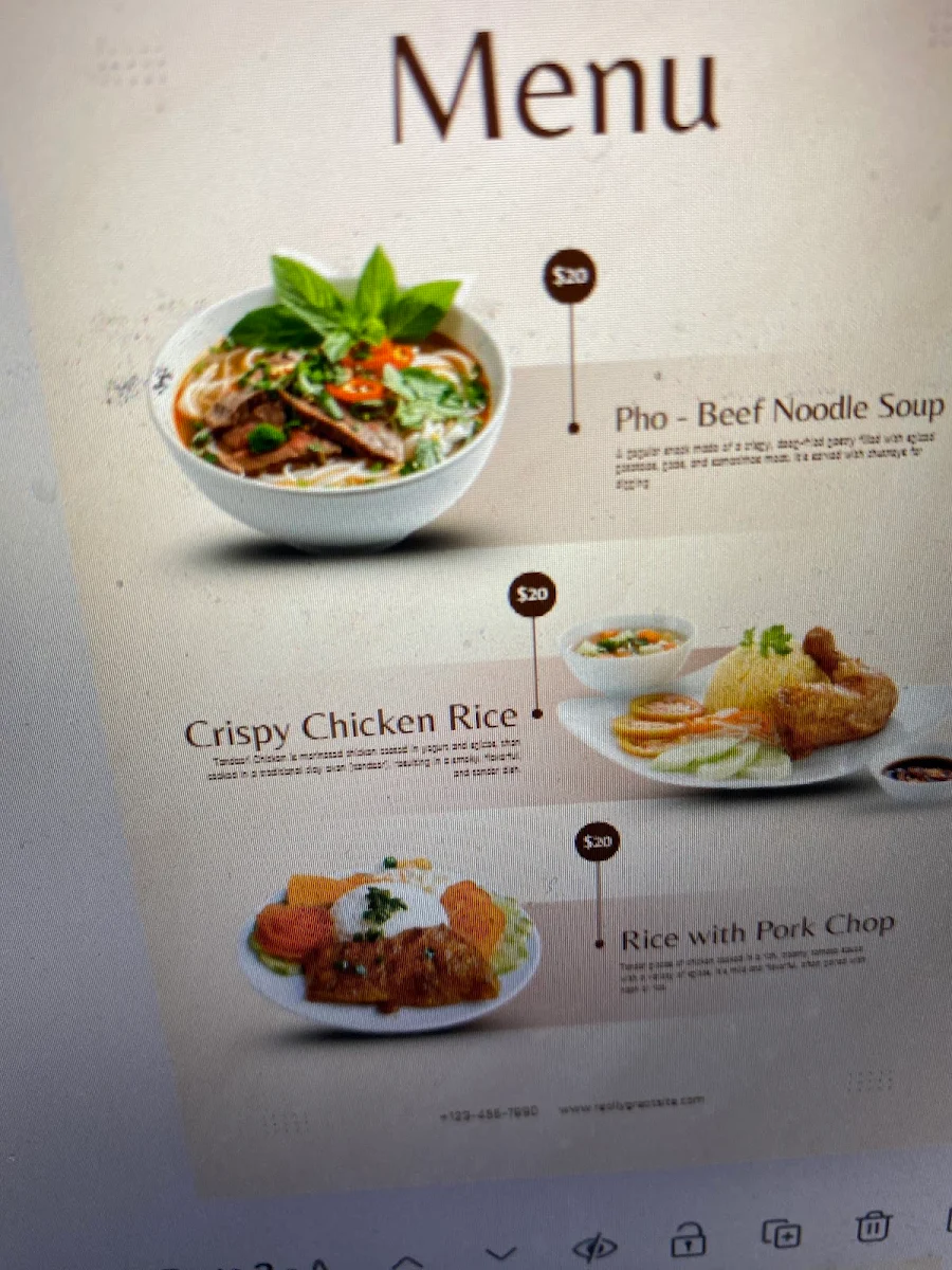 Menu, Home Taste Vietnam