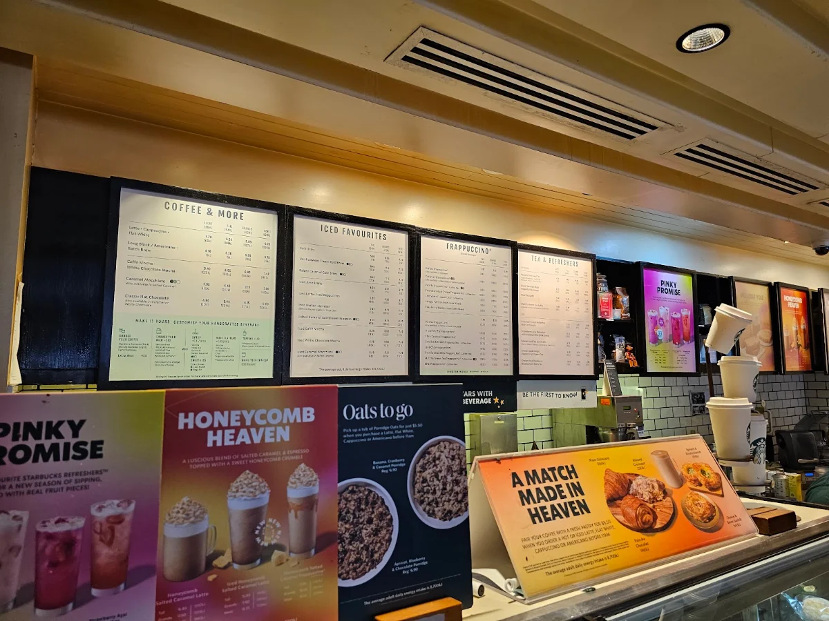 Menu, Starbucks Cavill Ave