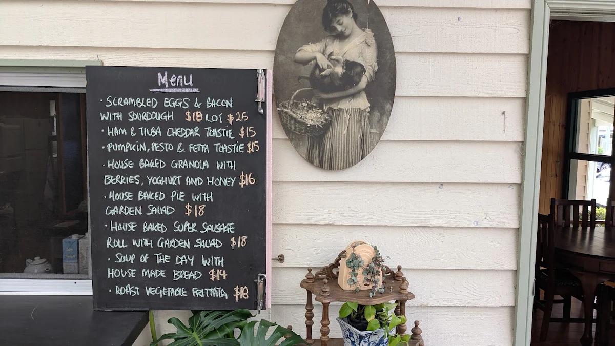 Menu, Ellens at Tilba (formerly Tilba Tea Pot)